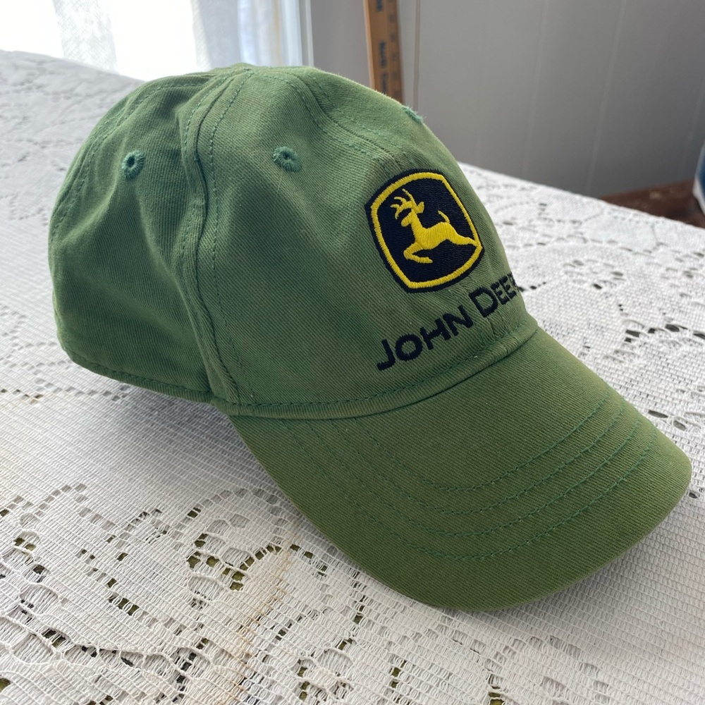 John Deere toddler one size cotton elastic back baseball cap farm kid hat